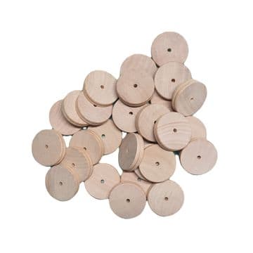 40mm Birch Hardwood Grooved Wooden Wheels (SECONDS) for Arts / Crafts / Projects