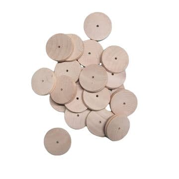 50mm Birch Hardwood Grooved Wooden Wheels/Pulleys (SECONDS) for Arts / Crafts / Projects