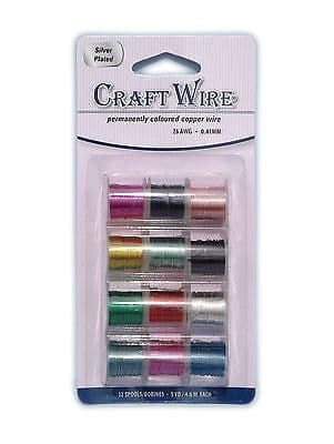 Set of 12 Coloured Copper Wire Reels