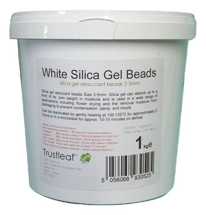 White Silica Gel Desiccant 2-4mm Beads 1kg - 7kg Tubs