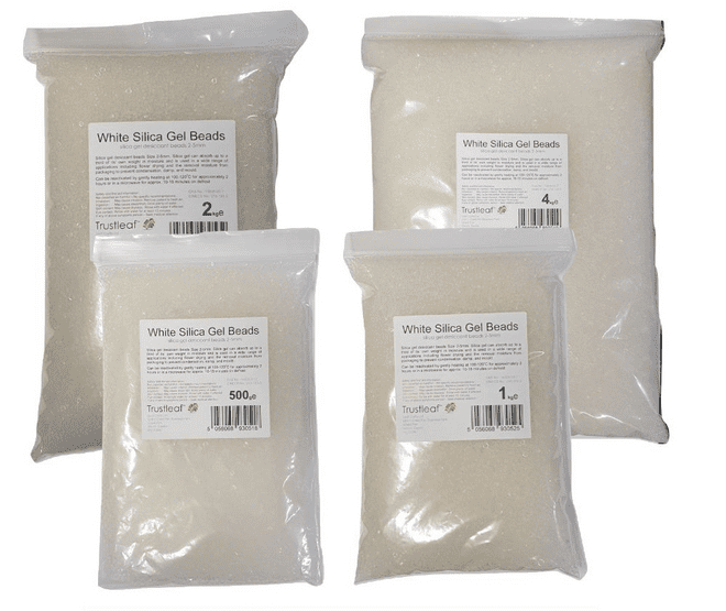 White Silica Gel Desiccant 2-4mm Beads 500g - 12kg Bags