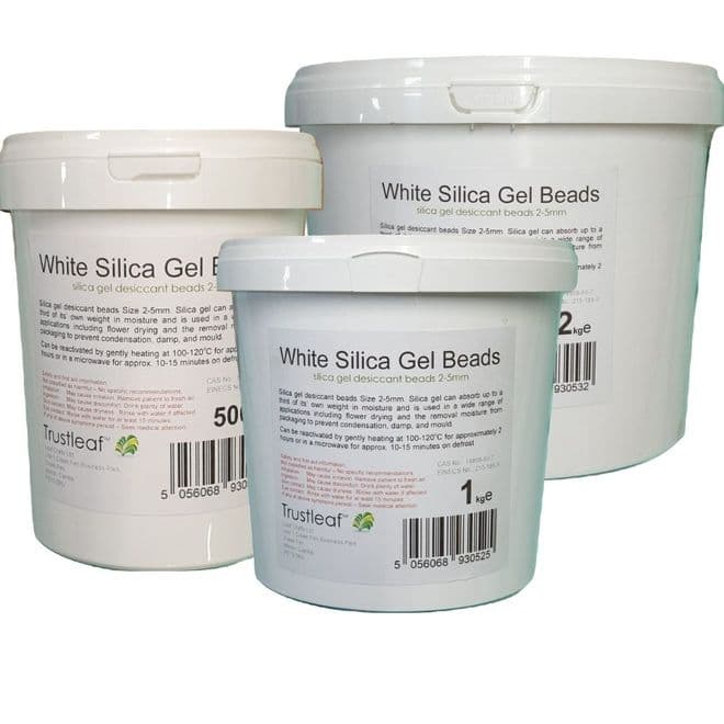 White Silica Gel Desiccant 2-4mm Beads 500g - 7kg Tubs