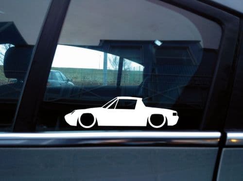 2X Lowered car outline stickers - for Karmann / Porsche 914 | classic L806