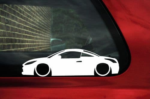 2x Lowered car outline stickers - for Peugeot RCZ L1463