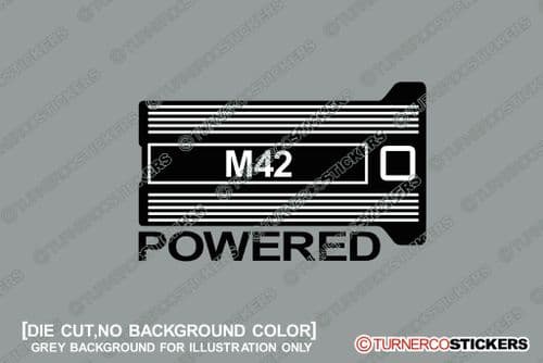 " M42 Powered " M42B18 theme STICKER - For BMW e30 / e36 318is | classic C55
