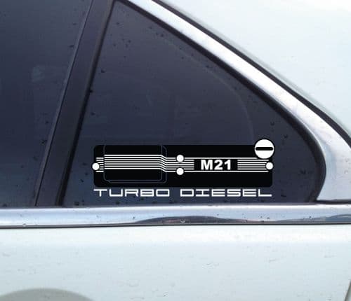 1x M21 Powered engine theme sticker for BMW e28 e34 524td ,e30 324td classic C46
