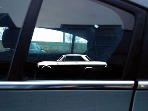 2 car silhouette stickers for Chevrolet Chevy II Nova SS 2 door 1st gen 1962-1965