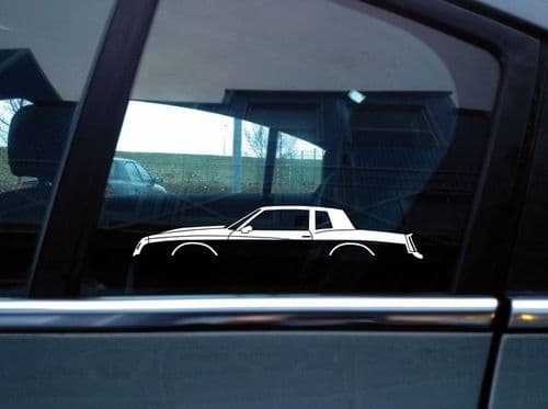 2 Car silhouette stickers for Chevrolet Monte Carlo SS 4th gen 1983-88 S129
