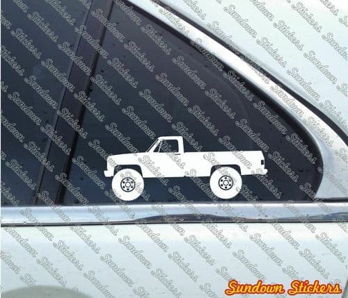 2 Lifted offroad truck stickers for Chevrolet C10 long bed pickup 1973-1987 T157