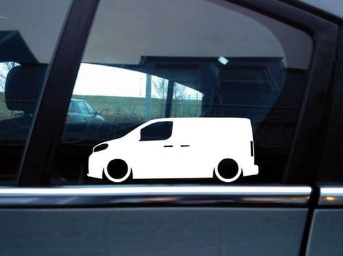 2 Lowered car silhouette stickers for Peugeot Expert Van SWB 3rd gen 2016-