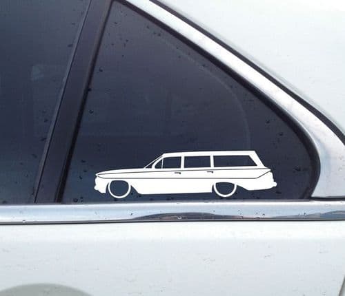 2 Lowered classic car stickers for 1961 Chevrolet Brookwood Biscayne Wagon L1247