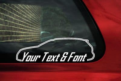 2 x Aufkleber Sticker Umriss Fügen Sie Ihren Text Ein Für VW Passat R36 ...