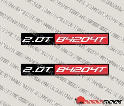 2.0T B4204T stickers x2 - for Volvo V40 1st gen 2.0T T4 (1996-2004)
