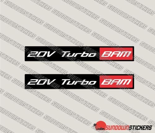 20V Turbo BAM stickers x2 for Audi TT mk1 225 quattro | S3 8L |Seat Leon Cupra R