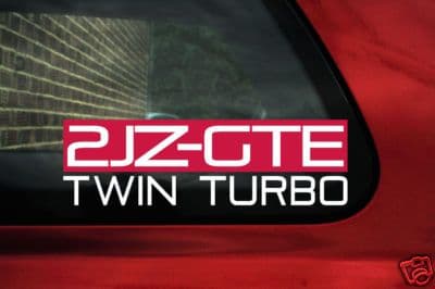 2JZGTE Twin Turbo sticker. for Toyota Supra TT,JDM, 2JZ-GTE,
