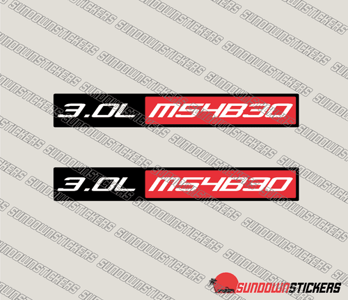 2x | 3.0L M54B30 stickers - for BMW E46 330i | E53 X5 | E60 530i | E65 730i