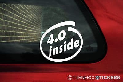 2x 4 0 inside sticker - Ideal for 4 litre / 4000 cc motor car