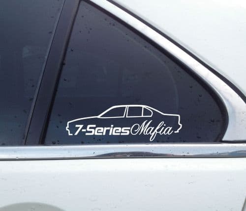 2x 7-Series Mafia silhouette stickers for BMW E38 730i, 740i, 750i