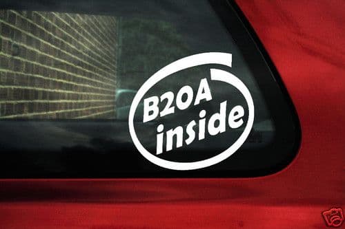 2x B20A inside stickers. For DOHC Honda Accord, Prelude