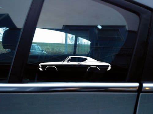 2x Car Silhouette sticker - 1968 Chevrolet Chevelle SS, GM muscle car