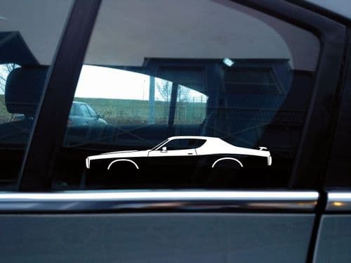 2x Car Silhouette sticker - 1971-1972 Dodge Charger Super Bee mopar muscle car