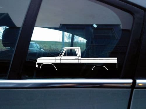 2x Car Silhouette sticker - Chevrolet C10 fleetside 1964-1966 classic truck