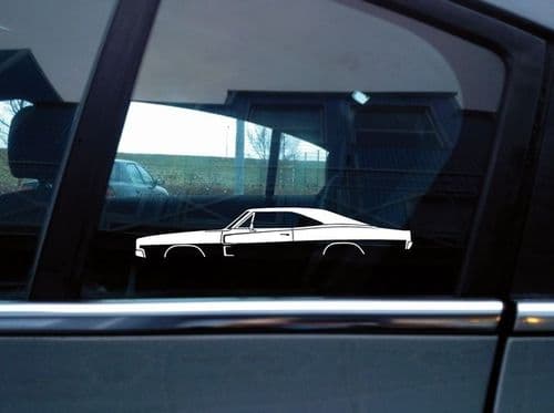 2x Car Silhouette sticker - Dodge Charger 2nd gen 1968–1969 mopar muscle car