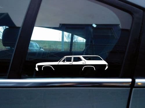 2x Car silhouette sticker for 1970 Chevrolet Malibu / Chevelle wagon classic
