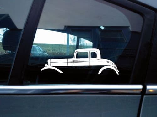 2X Car silhouette stickers - for 1932 Ford 5-window coupe | classic 32 hot rod