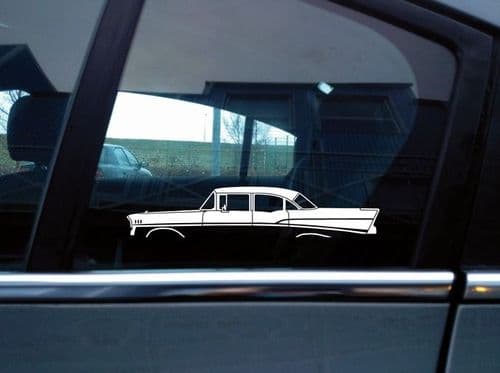 2X Car silhouette stickers for 1957 Chevrolet Bel-Air 4-Door sedan classic S219