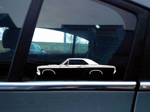 2X Car silhouette stickers - for 1966 Chevrolet Chevelle SS / Malibu | S270