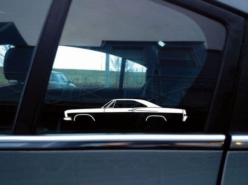 2x Car Silhouette Stickers for 1966 Chevrolet Impala 4th gen SS hardtop coupe classic