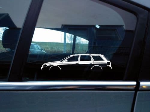 2X Car silhouette stickers - for Audi A6 S6, C5 (1997–2004) Avant wagon