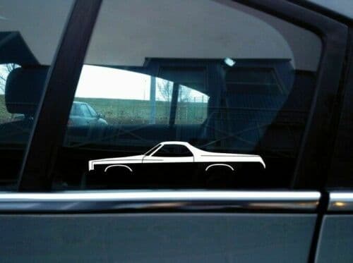 2X Car silhouette stickers -for Chevrolet 1974 El Camino 4th gen | classic S124