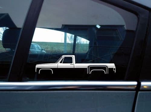 2X Car silhouette stickers for Chevrolet C30 dually ck classic c10 3rd gen S126