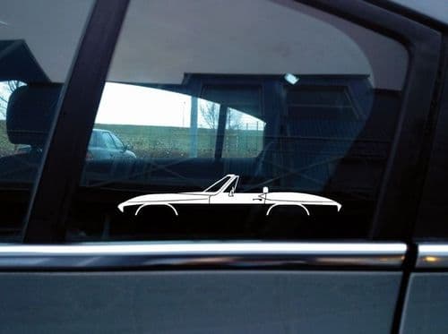 2X Car silhouette stickers - for Chevrolet Corvette C2 classic convertible