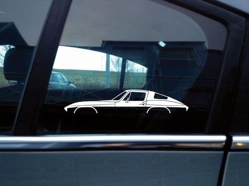 2X Car silhouette stickers - for Chevrolet Corvette C2 classic coupe