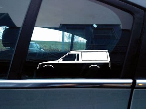 2X Car silhouette stickers - for Ford Escort Mk4 Van classic