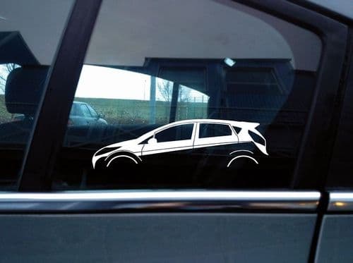 2X Car silhouette stickers - for Ford Fiesta Mk7 5-door | S330