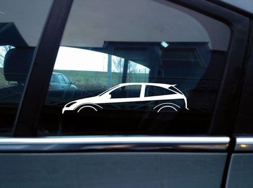 2X Car silhouette stickers - for Ford Focus Mk1 ZX3 hatch SVT | ST170 | S409
