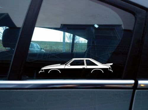 2X Car silhouette stickers - for Ford Mustang SALEEN fox-body hatch S196