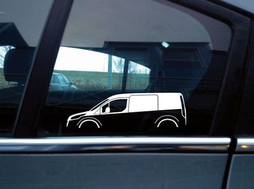 2X Car silhouette stickers - for Ford Transit Connect Mk2 LWB van S237