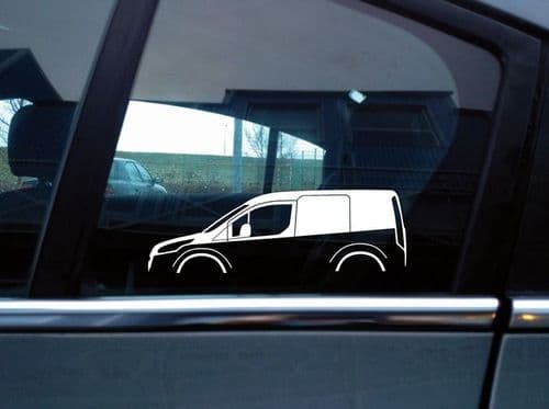 2X Car silhouette stickers - for Ford Transit Connect Mk2 SWB van S234