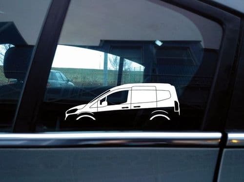 2X Car silhouette stickers - for Ford Transit Courier van S235