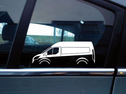 2X Car silhouette stickers - for Ford Transit high roof van Mk8 S231