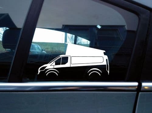 2X Car silhouette stickers - for Ford Transit Mk8 pop top custom camper van