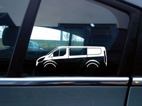 2X Car silhouette stickers -for Ford Transit Mk8 SWB Custom Sport DCIV Crew Cab