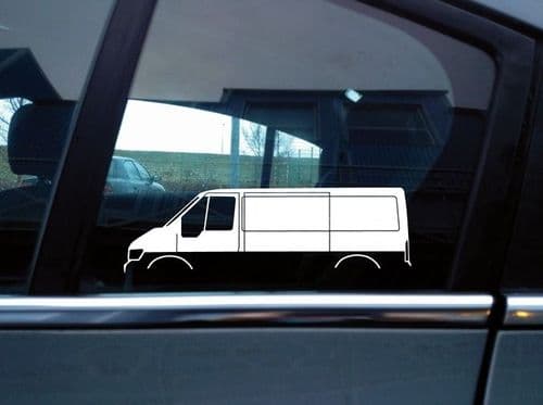 2X Car silhouette stickers - for Ford Transit van Mk6 S228