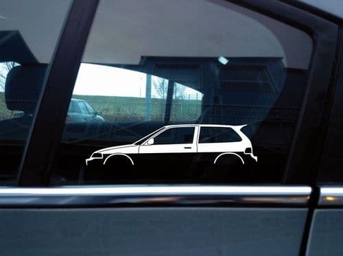 2X Car silhouette stickers for Honda Civic EF hatch W Osaka JDM wing SI b16 S206