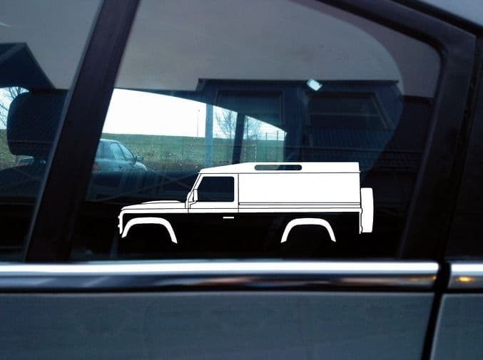 2X Car silhouette stickers - for Land Rover Defender 110 van classic